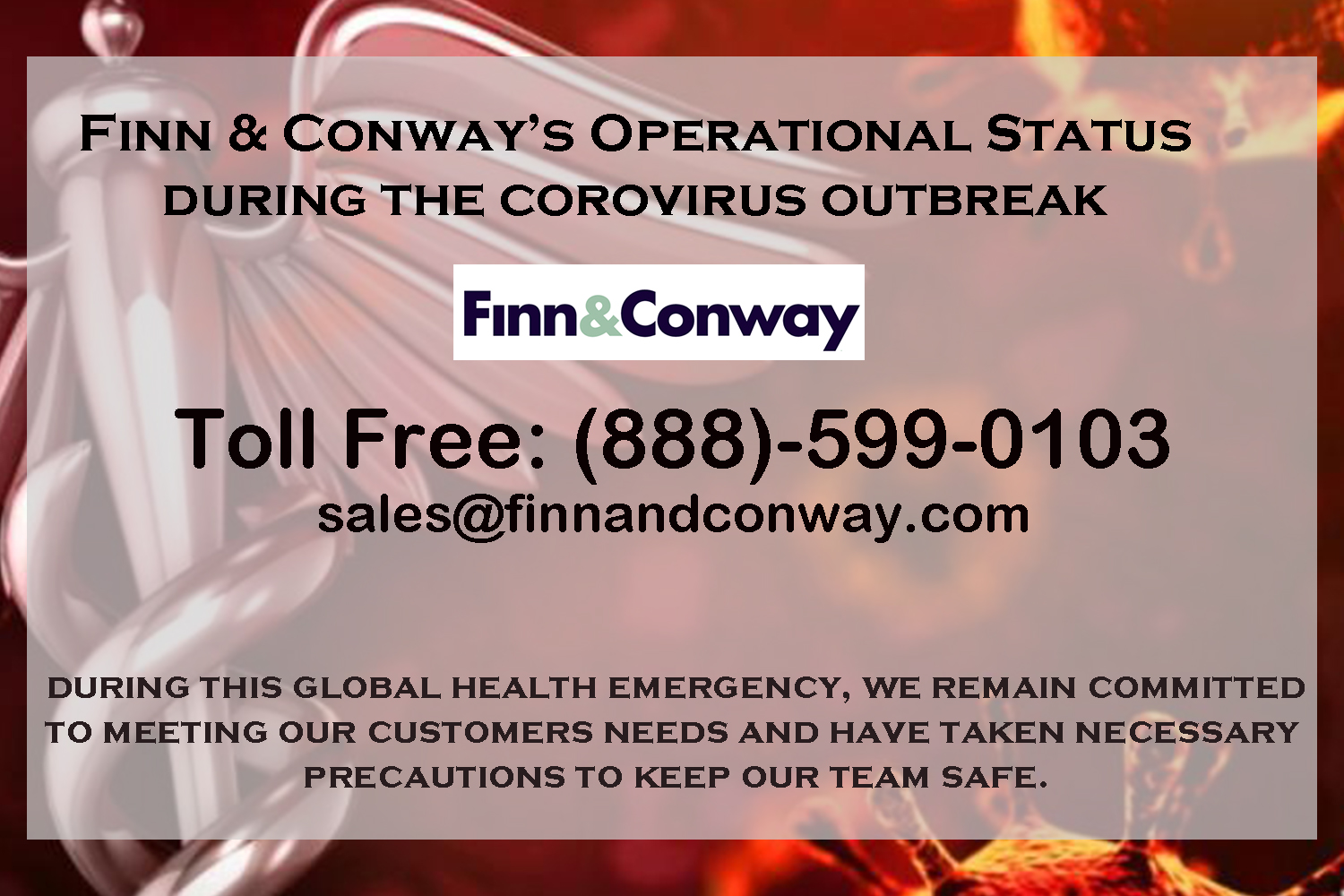 Finn & Conway Operations During COVID-19 Outbreak